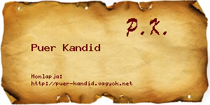 Puer Kandid névjegykártya